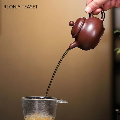 120ml Authentic Chinese Yixing Purple Clay Teapots Small Capacity Famous Artists Handmade Tea Pot Kettle Zisha Tea Set Teaware