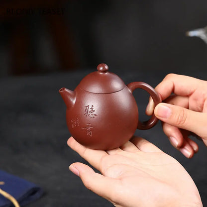120ml Authentic Yixing Purple Clay Teapots Famous Artists Handmade Small Capacity Tea Pot Kettle Chinese Zisha Tea Set Teaware
