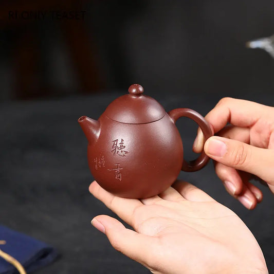120ml Authentic Yixing Purple Clay Teapots Famous Artists Handmade Small Capacity Tea Pot Kettle Chinese Zisha Tea Set Teaware
