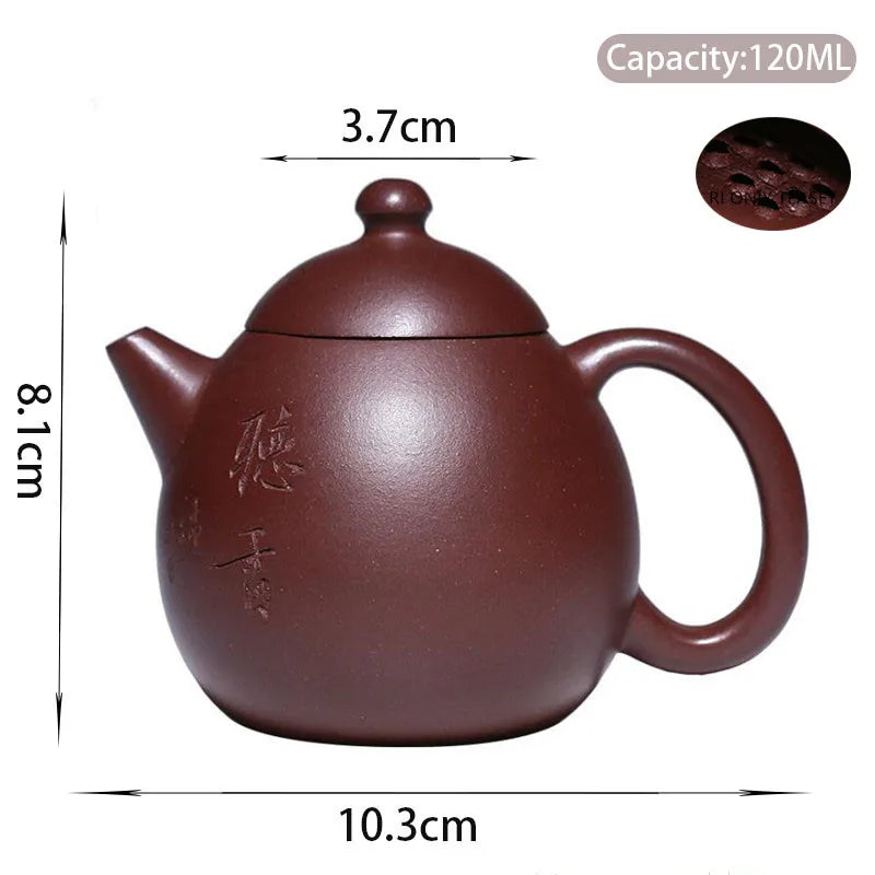 120ml Authentic Yixing Purple Clay Teapots Famous Artists Handmade Small Capacity Tea Pot Kettle Chinese Zisha Tea Set Teaware
