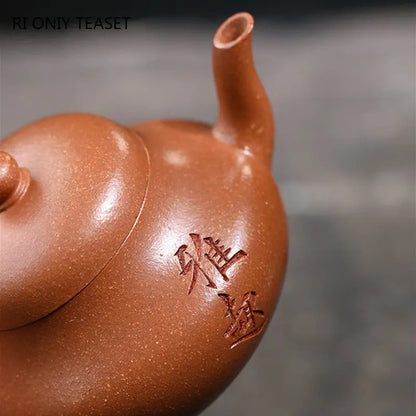 120ml Chinese Yixing High-end Handmade Purple Clay Teapot Small Capacity Famous Artists Hand-carved Tea Pot Kettle Zisha Tea Set