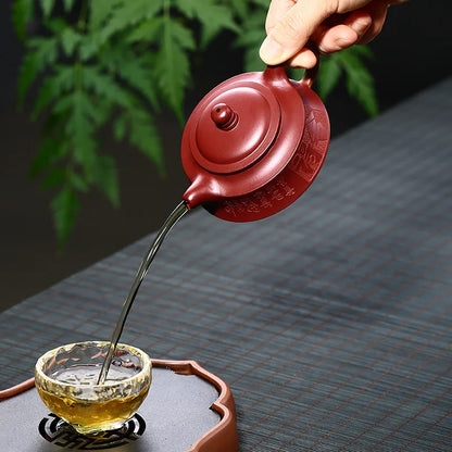 120ml Chinese Yixing High-end Purple Clay Teapots Famous Artists Handmade Squirrel Grape Xishi Tea Pot Kettle Tea Set Collection