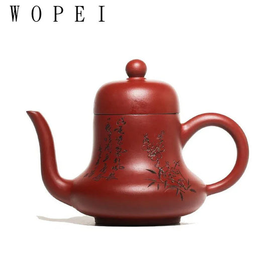 120ml Chinese Yixing Purple Clay Teapot Master Hand-carved Tea Pot Raw Ore Handmade Dahongpao Kettle Authentic Zisha Tea Set
