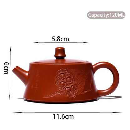 120ml Chinese Yixing Purple Clay Teapots Authentic Raw Ore Dahongpao Mud Tea Pot Beauty Kettle Famous Handmade Zisha Tea Set