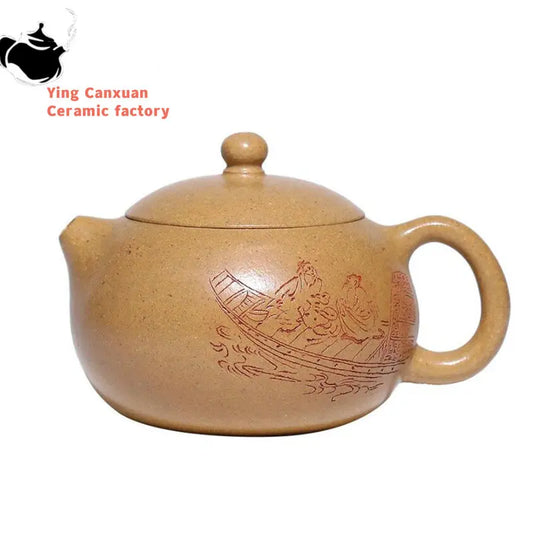 120ml Chinese Yixing Purple Clay Teapots Famous Artists Handmade Xishi Tea Pot Raw Ore Section Mud Kettle High-end Zisha Tea Set