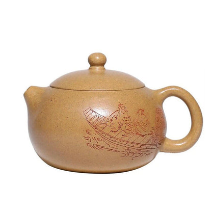 120ml Chinese Yixing Purple Clay Teapots Famous Artists Handmade Xishi Tea Pot Raw Ore Section Mud Kettle High-end Zisha Tea Set
