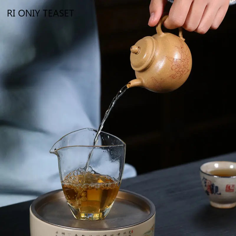120ml Chinese Yixing Purple Clay Teapots Handmade Small Capacity Tea Pot Raw Ore Section Mud Kettle High-end Zisha Tea Set