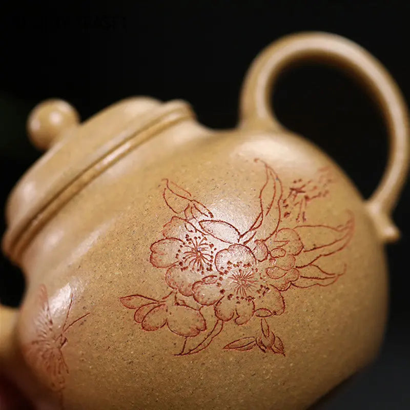 120ml Chinese Yixing Purple Clay Teapots Handmade Small Capacity Tea Pot Raw Ore Section Mud Kettle High-end Zisha Tea Set