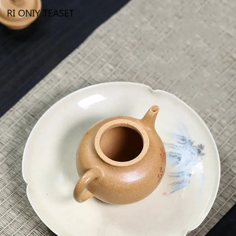 120ml Chinese Yixing Purple Clay Teapots Handmade Small Capacity Tea Pot Raw Ore Section Mud Kettle High-end Zisha Tea Set