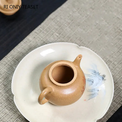 120ml Chinese Yixing Purple Clay Teapots Handmade Small Capacity Tea Pot Raw Ore Section Mud Kettle High-end Zisha Tea Set