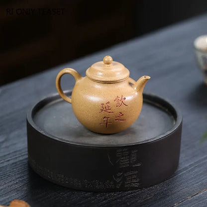 120ml Chinese Yixing Purple Clay Teapots Handmade Small Capacity Tea Pot Raw Ore Section Mud Kettle High-end Zisha Tea Set