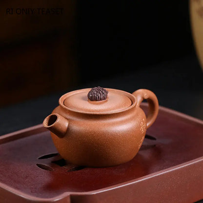 120ml Chinese Yixing Purple Clay Teapots Handmade Tea Pot Raw Ore Colorful Section Mud Kettle High-end Zisha Tea Set Collection