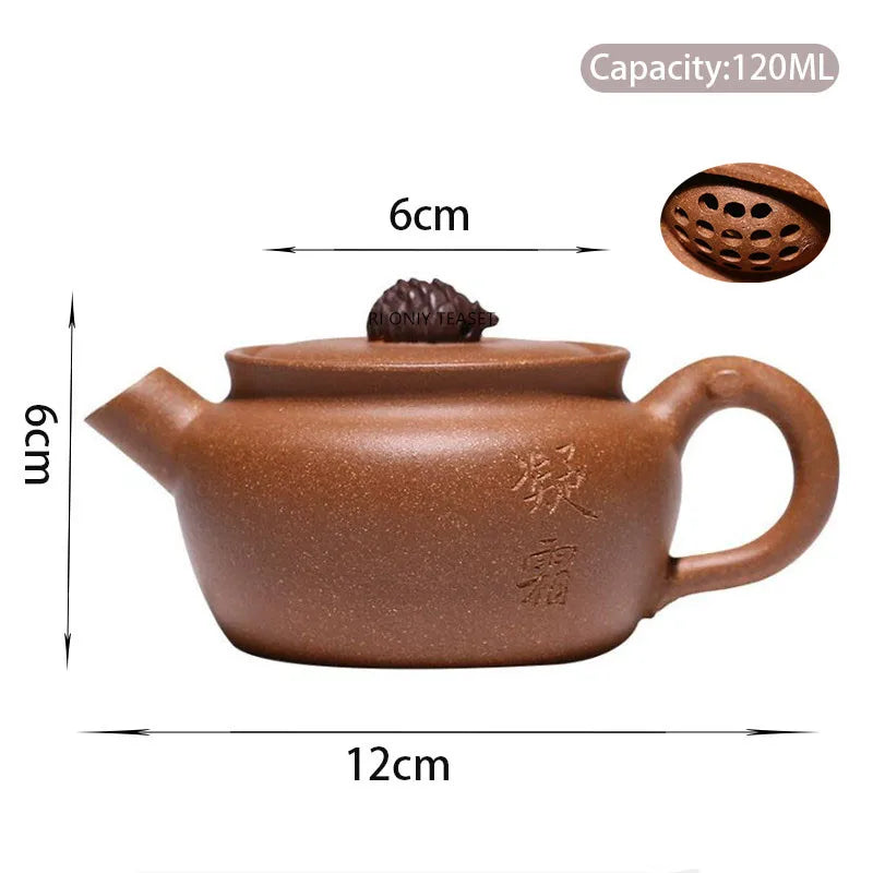 120ml Chinese Yixing Purple Clay Teapots Handmade Tea Pot Raw Ore Colorful Section Mud Kettle High-end Zisha Tea Set Collection