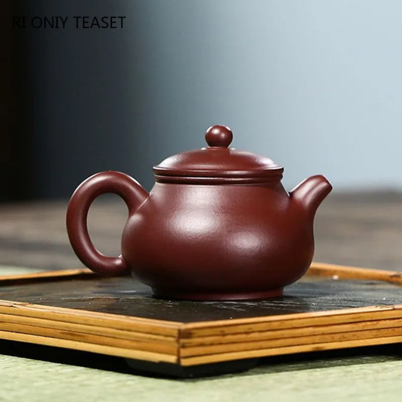 120ml Chinese Yixing Purple Clay Teapots Raw Ore Zhu Mud Famous Handmade Tea Pot Beauty Kettle Authentic Zisha Tea Set Gifts