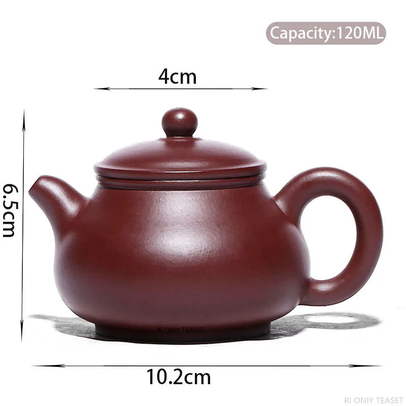 120ml Chinese Yixing Purple Clay Teapots Raw Ore Zhu Mud Famous Handmade Tea Pot Beauty Kettle Authentic Zisha Tea Set Gifts