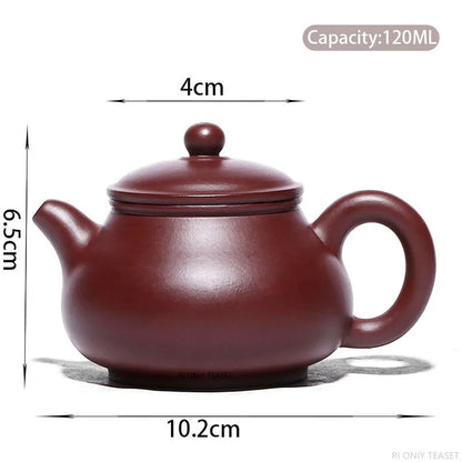 120ml Chinese Yixing Purple Clay Teapots Raw Ore Zhu Mud Famous Handmade Tea Pot Beauty Kettle Authentic Zisha Tea Set Gifts