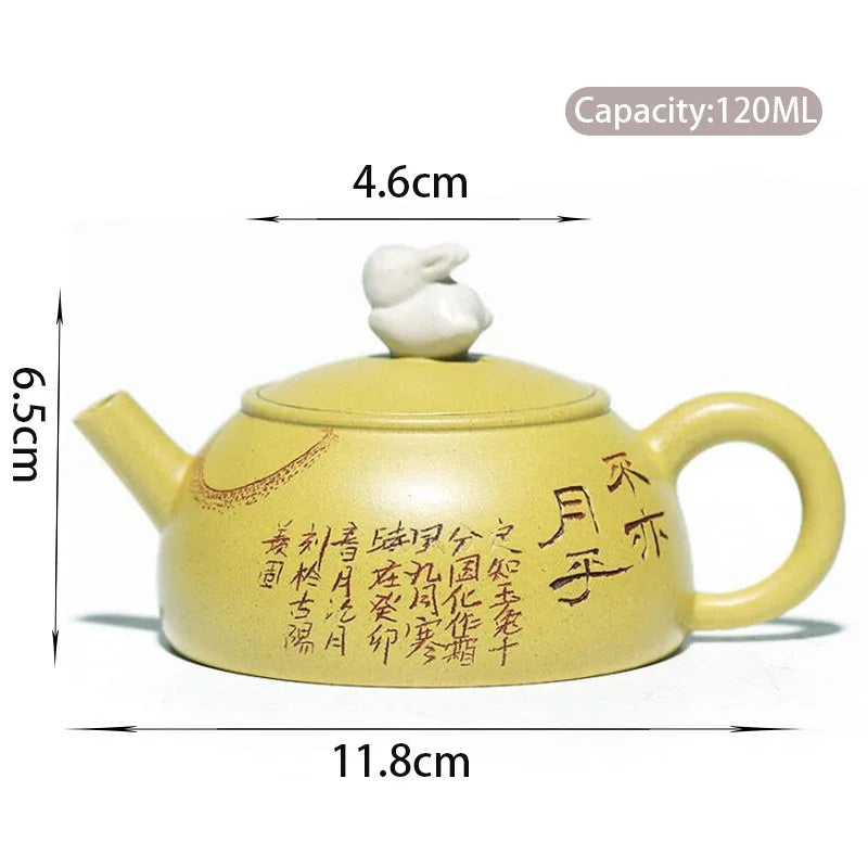 120ml Chinese Yixing Purple Clay Teapots Small Capacity Handmade Tea Pot Raw Ore Beauty Kettle Famous Artists Zisha Tea Set
