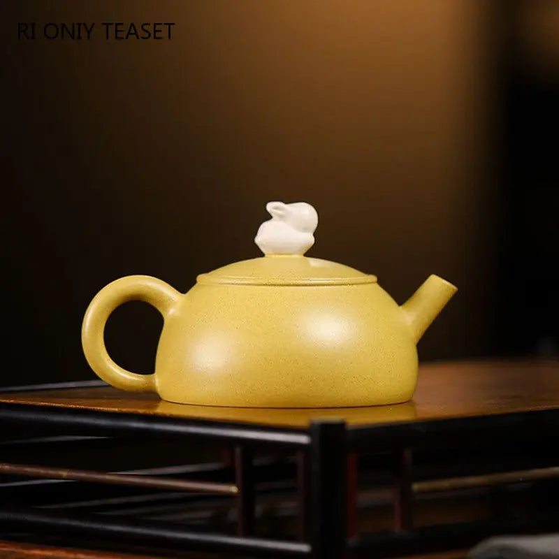 120ml Chinese Yixing Purple Clay Teapots Small Capacity Handmade Tea Pot Raw Ore Beauty Kettle Famous Artists Zisha Tea Set