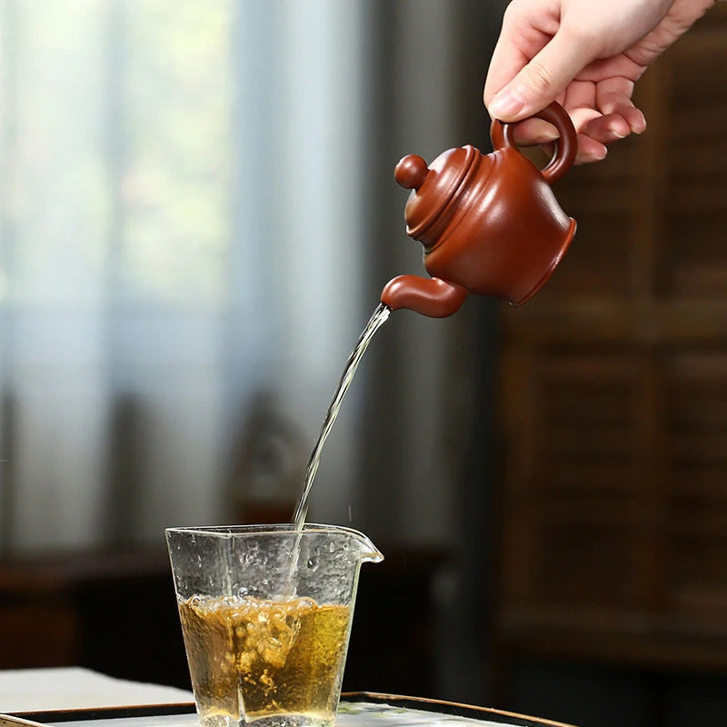 120ml Chinese Yixing Raw Ore Purple Clay Teapots Famous Handmade Tea Pot Dahongpao Mud Beauty Kettle Authentic Zisha Tea Set