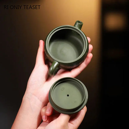 120ml Chinese Yixing Small Capacity Purple Clay Teapots Famous Handmade Tea Pot Raw Ore Green Mud Kettle Authentic Zisha Tea Set