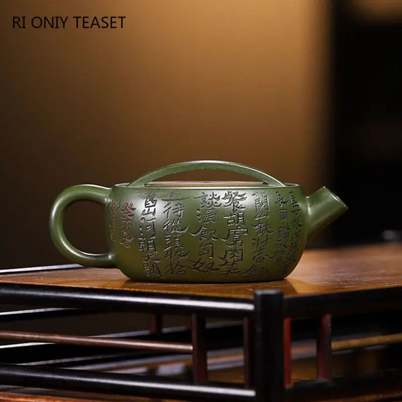 120ml Chinese Yixing Small Capacity Purple Clay Teapots Famous Handmade Tea Pot Raw Ore Green Mud Kettle Authentic Zisha Tea Set