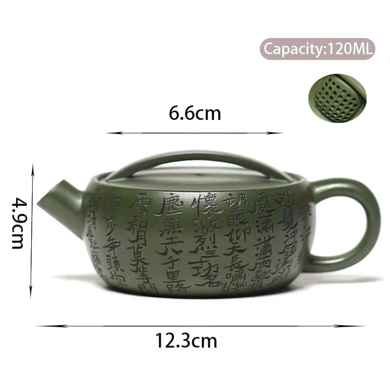 120ml Chinese Yixing Small Capacity Purple Clay Teapots Famous Handmade Tea Pot Raw Ore Green Mud Kettle Authentic Zisha Tea Set