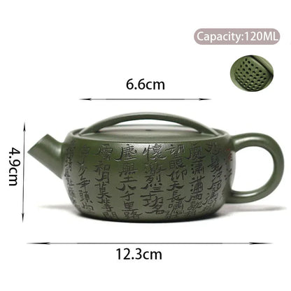 120ml Chinese Yixing Small Capacity Purple Clay Teapots Famous Handmade Tea Pot Raw Ore Green Mud Kettle Authentic Zisha Tea Set
