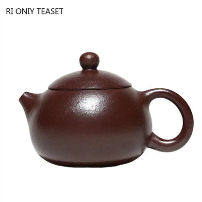 120ml Chinese Yixing Small Capacity Purple Clay Teapots Famous Handmade Xishi Tea Pot Raw Ore Coarse Sand Kettle Zisha Tea Set