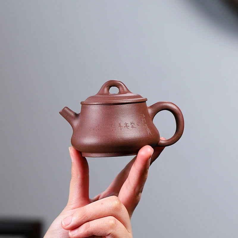 120ml Chinese kungfu tea pot real yixing zisha purple clay marked Chinese character carved master small pots on sales China new