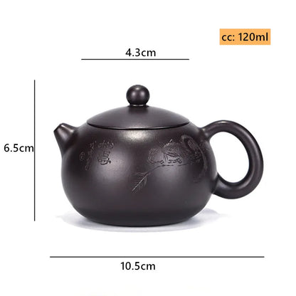 120ml Classic Yixing Purple Clay Teapot Handmade Ball Hole Filter Kettle Customized Beauty Xishi Tea Infuser Zisha Tea Set