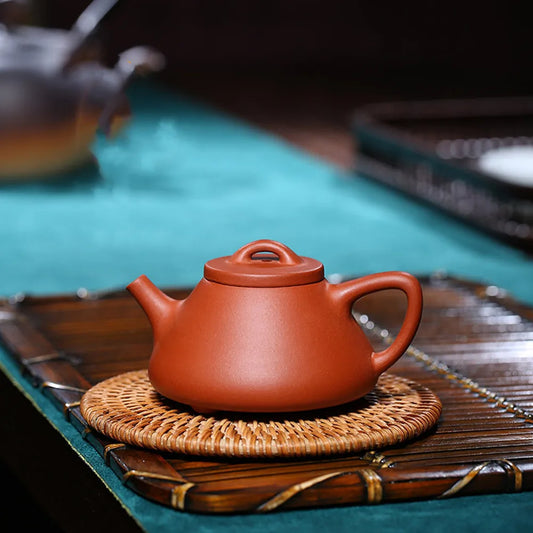 120ml Classic Yixing Purple Clay Teapots Raw Ore Section Mud Stone Scoop Tea Pot Home Zisha Filter Kettle Chinese Tea Set Gifts