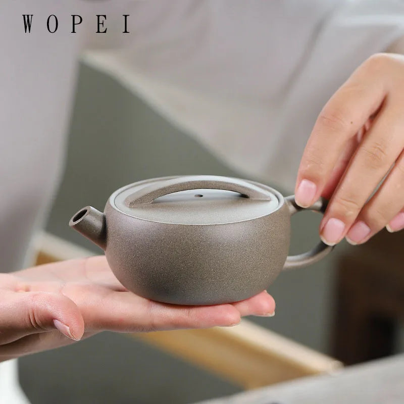 120ml High-end Yixing Purple Clay Teapot Famous Handmade Large Diameter Tea Pot Kettle Chinese Zisha Tea Set Collection Gifts