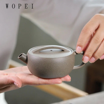 120ml High-end Yixing Purple Clay Teapot Famous Handmade Large Diameter Tea Pot Kettle Chinese Zisha Tea Set Collection Gifts
