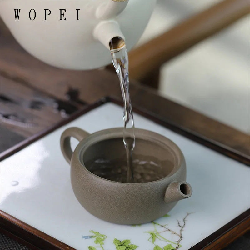 120ml High-end Yixing Purple Clay Teapot Famous Handmade Large Diameter Tea Pot Kettle Chinese Zisha Tea Set Collection Gifts