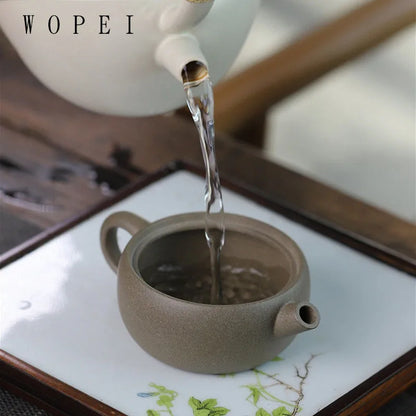 120ml High-end Yixing Purple Clay Teapot Famous Handmade Large Diameter Tea Pot Kettle Chinese Zisha Tea Set Collection Gifts