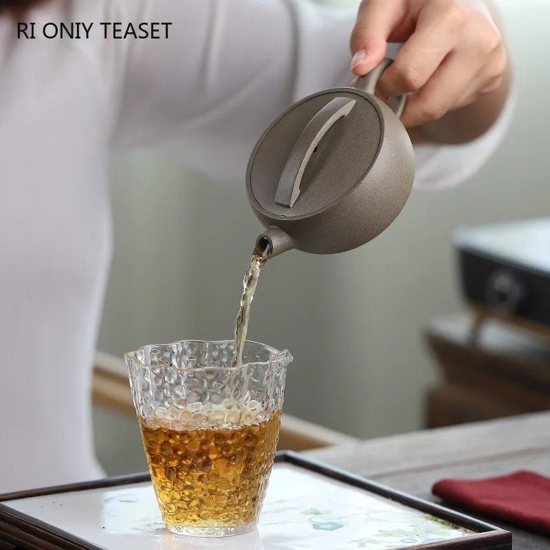 120ml High-end Yixing Purple Clay Teapot Famous Handmade Large Diameter Tea Pot Kettle Chinese Zisha Tea Set Collection Gifts