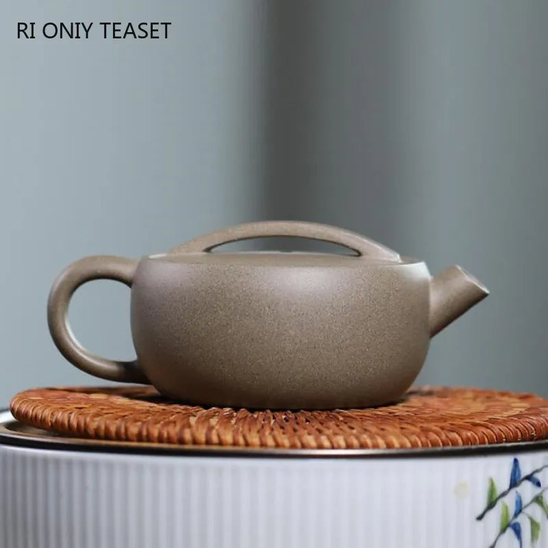 120ml High-end Yixing Purple Clay Teapot Famous Handmade Large Diameter Tea Pot Kettle Chinese Zisha Tea Set Collection Gifts