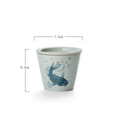 120ml Traditional Chinese style Hand Painted Ceramic With lid teacup set Chinese tea set porcelain Coffee cup mug H378