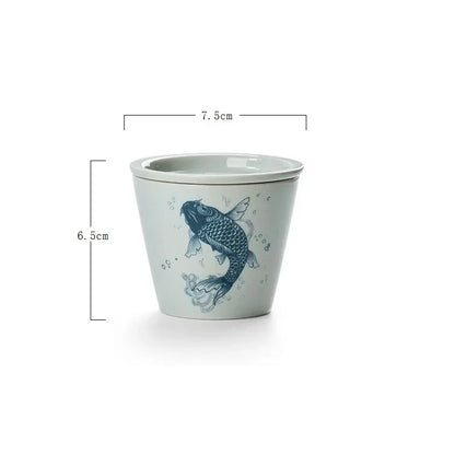 120ml Traditional Chinese style Hand Painted Ceramic With lid teacup set Chinese tea set porcelain Coffee cup mug H378