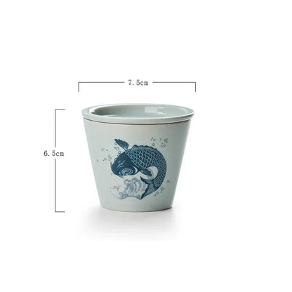 120ml Traditional Chinese style Hand Painted Ceramic With lid teacup set Chinese tea set porcelain Coffee cup mug H378