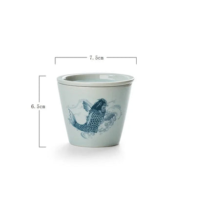 120ml Traditional Chinese style Hand Painted Ceramic With lid teacup set Chinese tea set porcelain Coffee cup mug H378