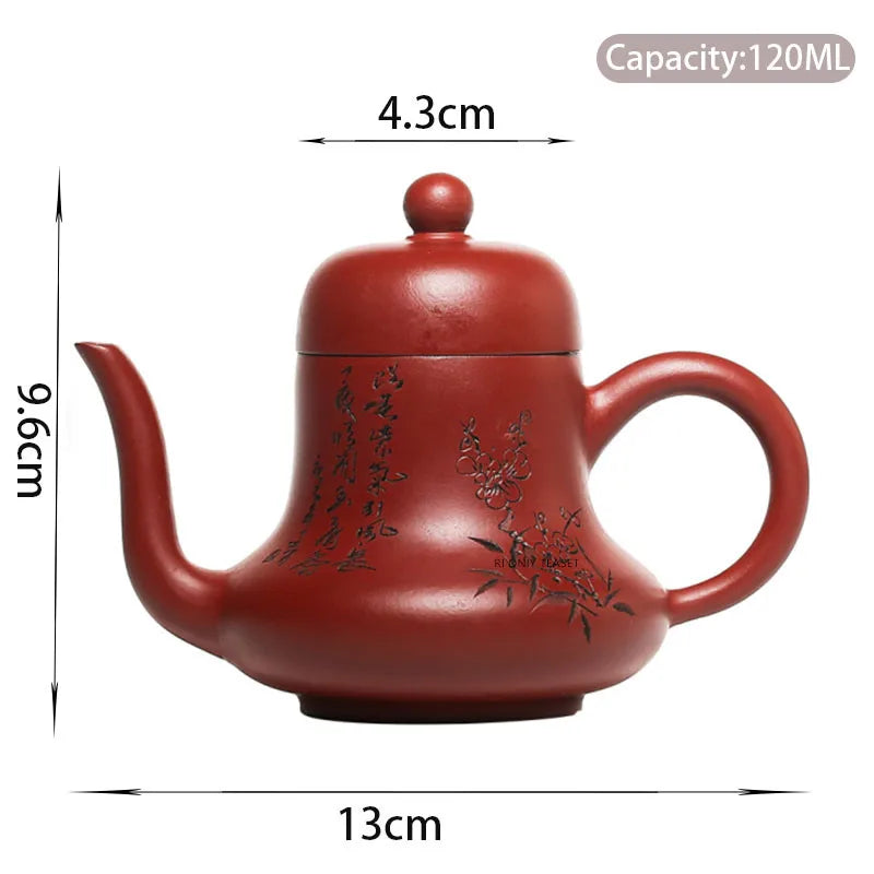 120ml Yixing Handmade Purple Clay Teapots Raw Ore Dahongpao Home Tea Pot Beauty Kettle Teaware Chinese Zisha Tea Set Accessories