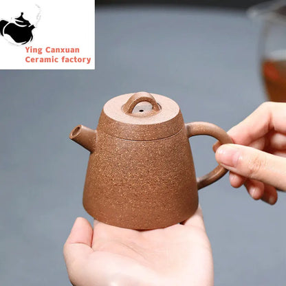 120ml Yixing Handmade Purple Clay Teapots Small Capacity Tea Pot Raw Ore Multicolored Section Mud Kettle Chinese Zisha Tea Set