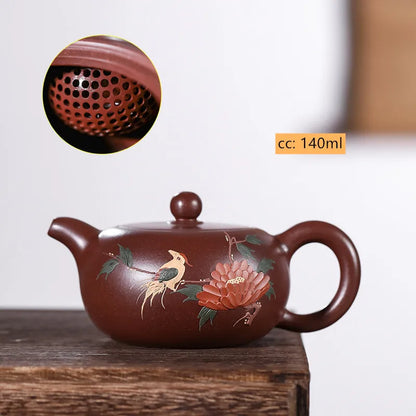120ml Yixing Handmade Purple Clay Teapots Small Capacity Tea Pot Raw Ore Multicolored Section Mud Kettle Chinese Zisha Tea Set