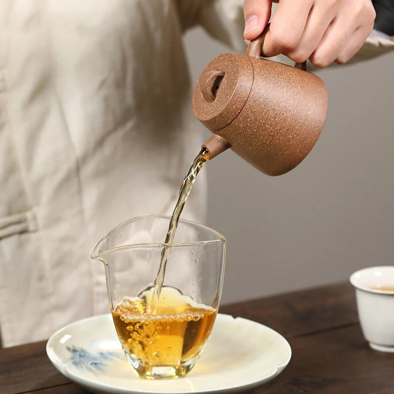 120ml Yixing Handmade Purple Clay Teapots Small Capacity Tea Pot Raw Ore Multicolored Section Mud Kettle Chinese Zisha Tea Set