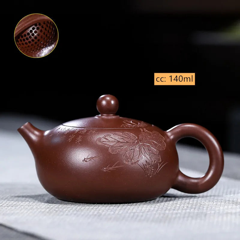 120ml Yixing Handmade Purple Clay Teapots Small Capacity Tea Pot Raw Ore Multicolored Section Mud Kettle Chinese Zisha Tea Set