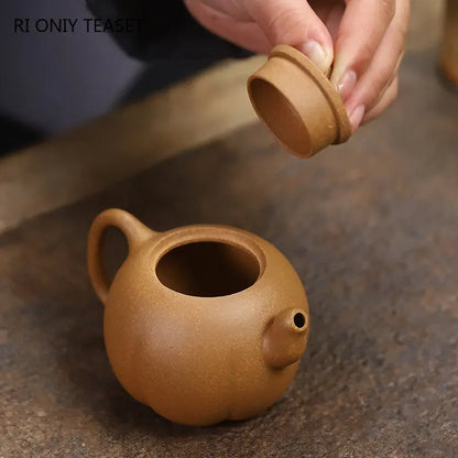 120ml Yixing High-end Purple Clay Teapots Famous Handmade Tea Pot Raw Ore Old Section Mud Beauty Kettle Chinese Zisha Tea Set