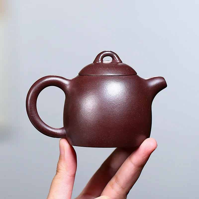 120ml Yixing Purple Clay Pot Handmade Famous Tea Set Raw Ore Purple Sand Qin Quan Pot Home Collection Old and Rotten Purple Clay