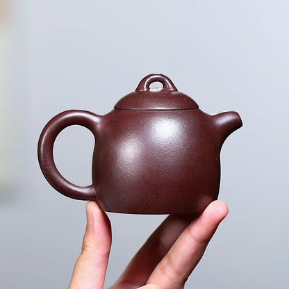 120ml Yixing Purple Clay Pot Handmade Famous Tea Set Raw Ore Purple Sand Qin Quan Pot Home Collection Old and Rotten Purple Clay