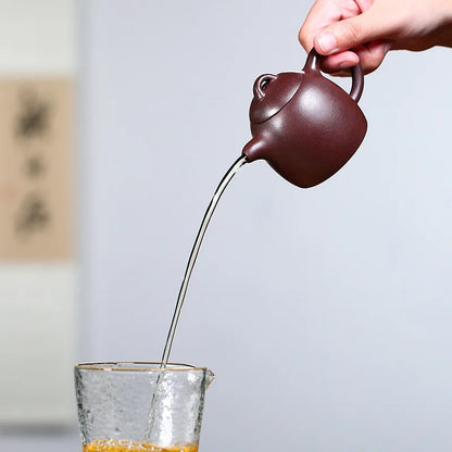 120ml Yixing Purple Clay Pot Handmade Famous Tea Set Raw Ore Purple Sand Qin Quan Pot Home Collection Old and Rotten Purple Clay